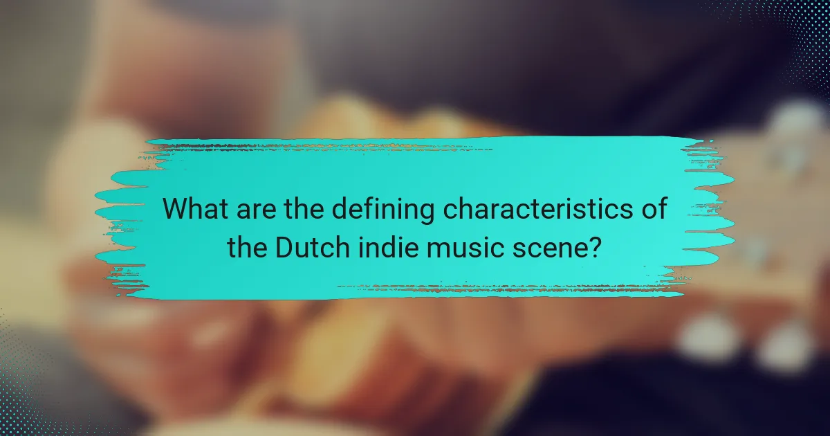 What are the defining characteristics of the Dutch indie music scene?