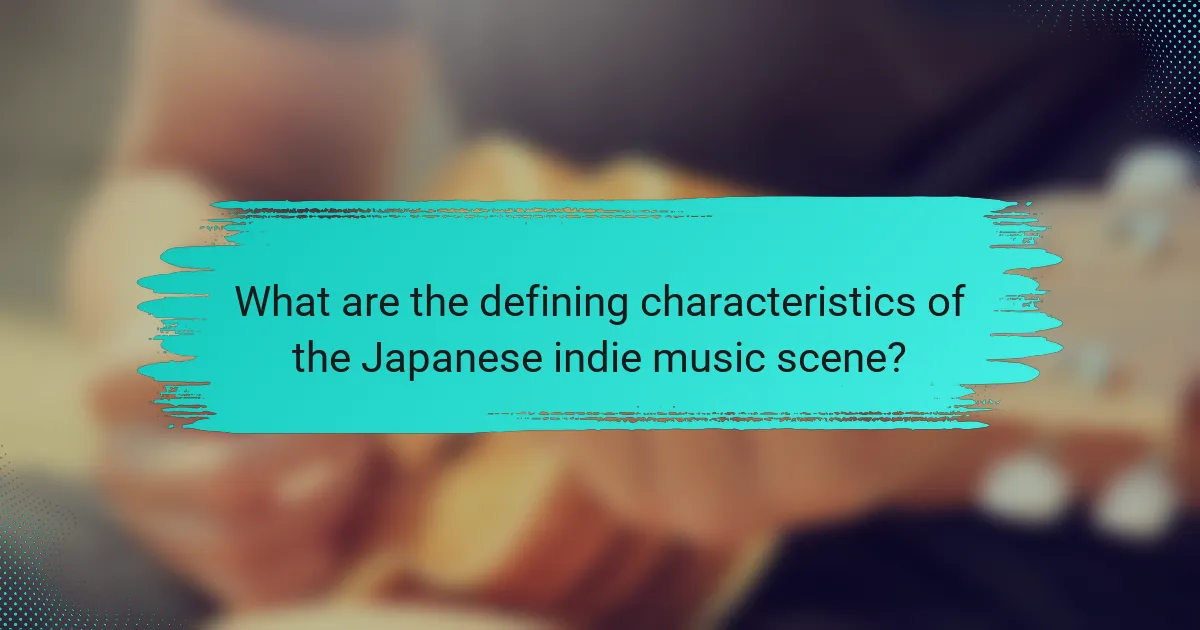 What are the defining characteristics of the Japanese indie music scene?