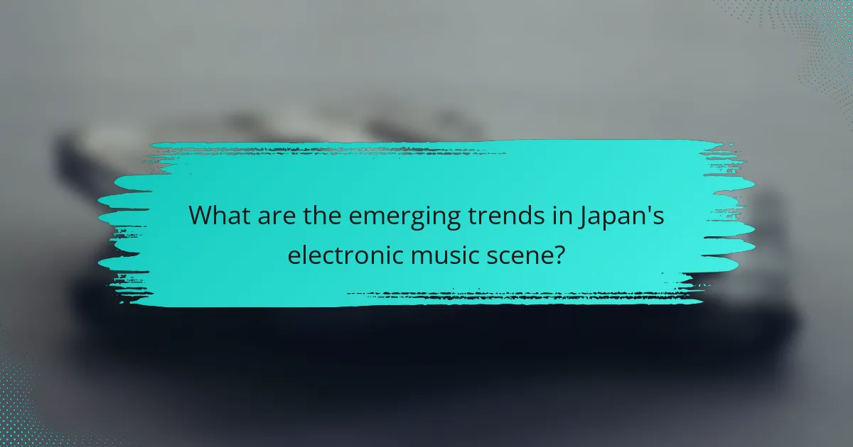 What are the emerging trends in Japan's electronic music scene?