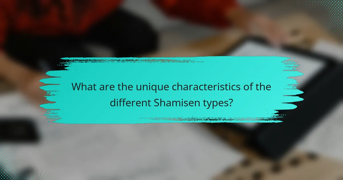 What are the unique characteristics of the different Shamisen types?