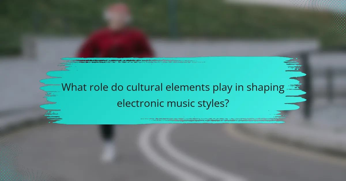 What role do cultural elements play in shaping electronic music styles?