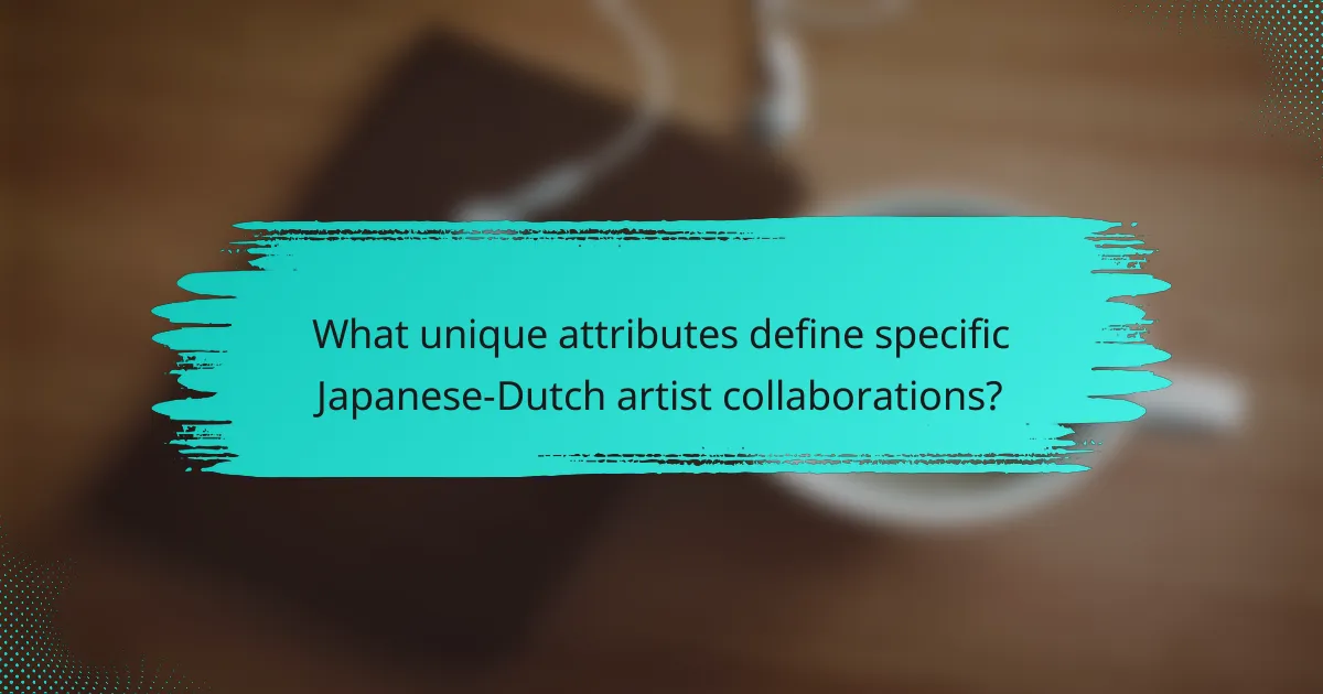What unique attributes define specific Japanese-Dutch artist collaborations?