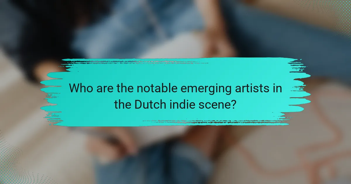 Who are the notable emerging artists in the Dutch indie scene?